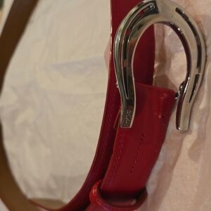 Ralph Lauren Lauren Women Genuine Leather Red Belt L